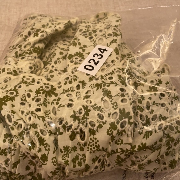 Zara woman printed skirt ruffled green white M - Picture 9 of 9